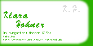 klara hohner business card