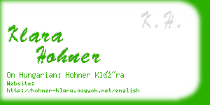 klara hohner business card